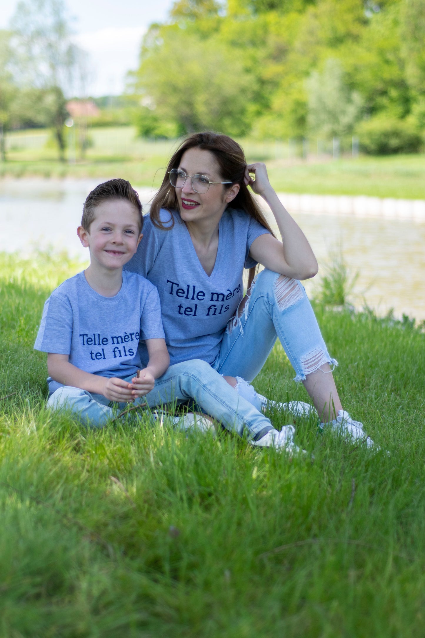T-shirt "telle mère tel fils" gris