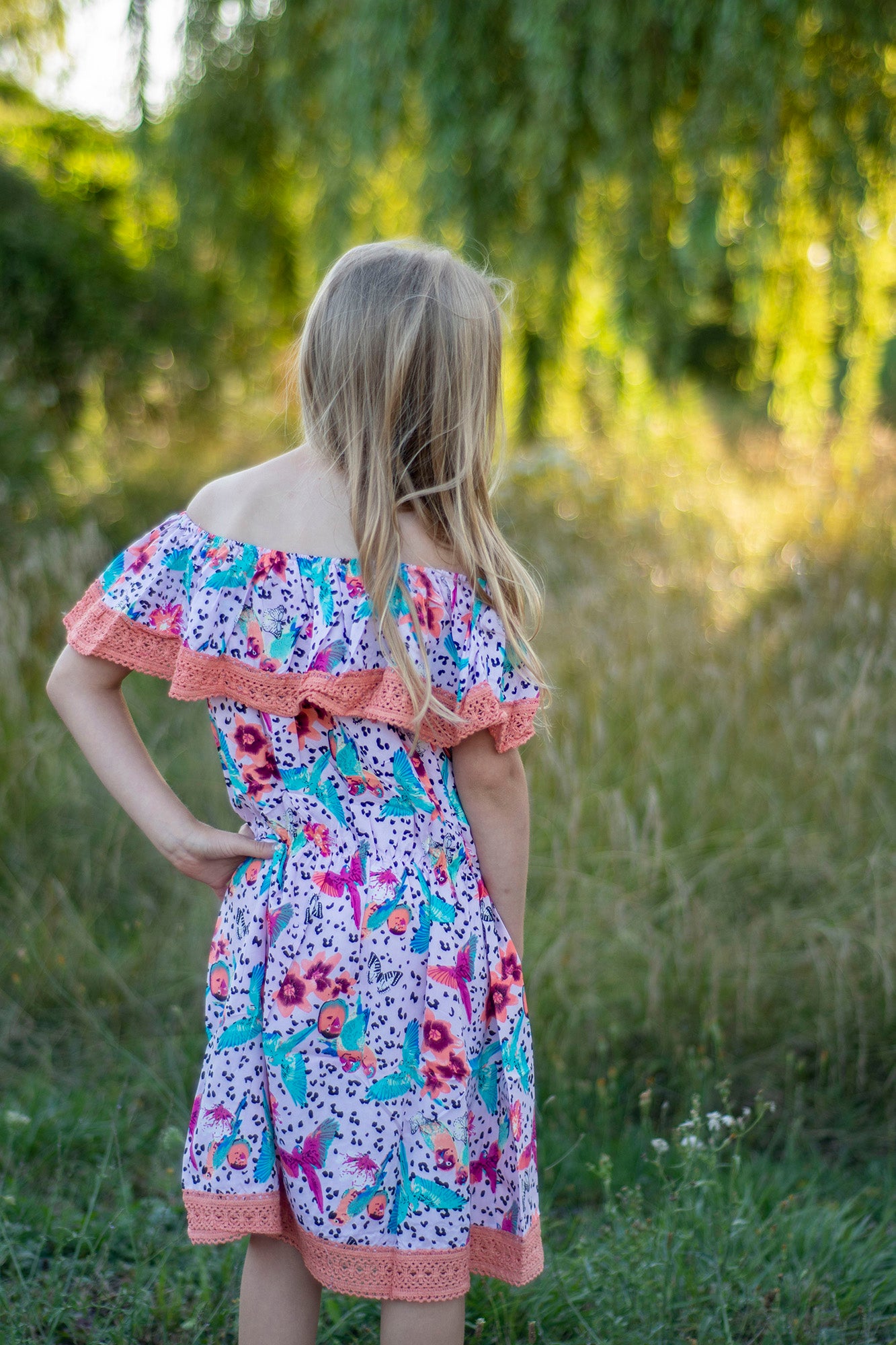 Robe fille épaules dénudées