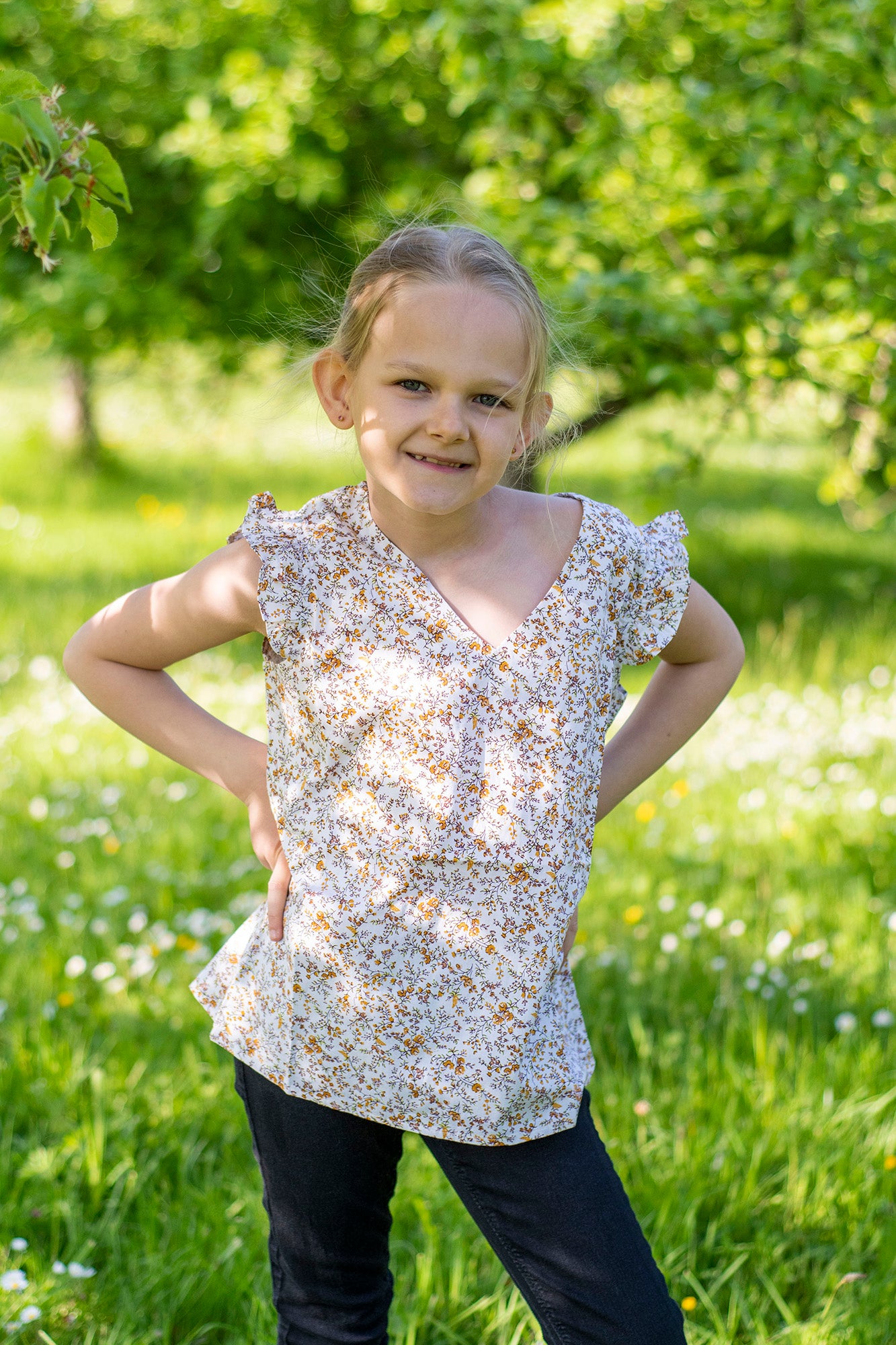 Blouse fille en coton