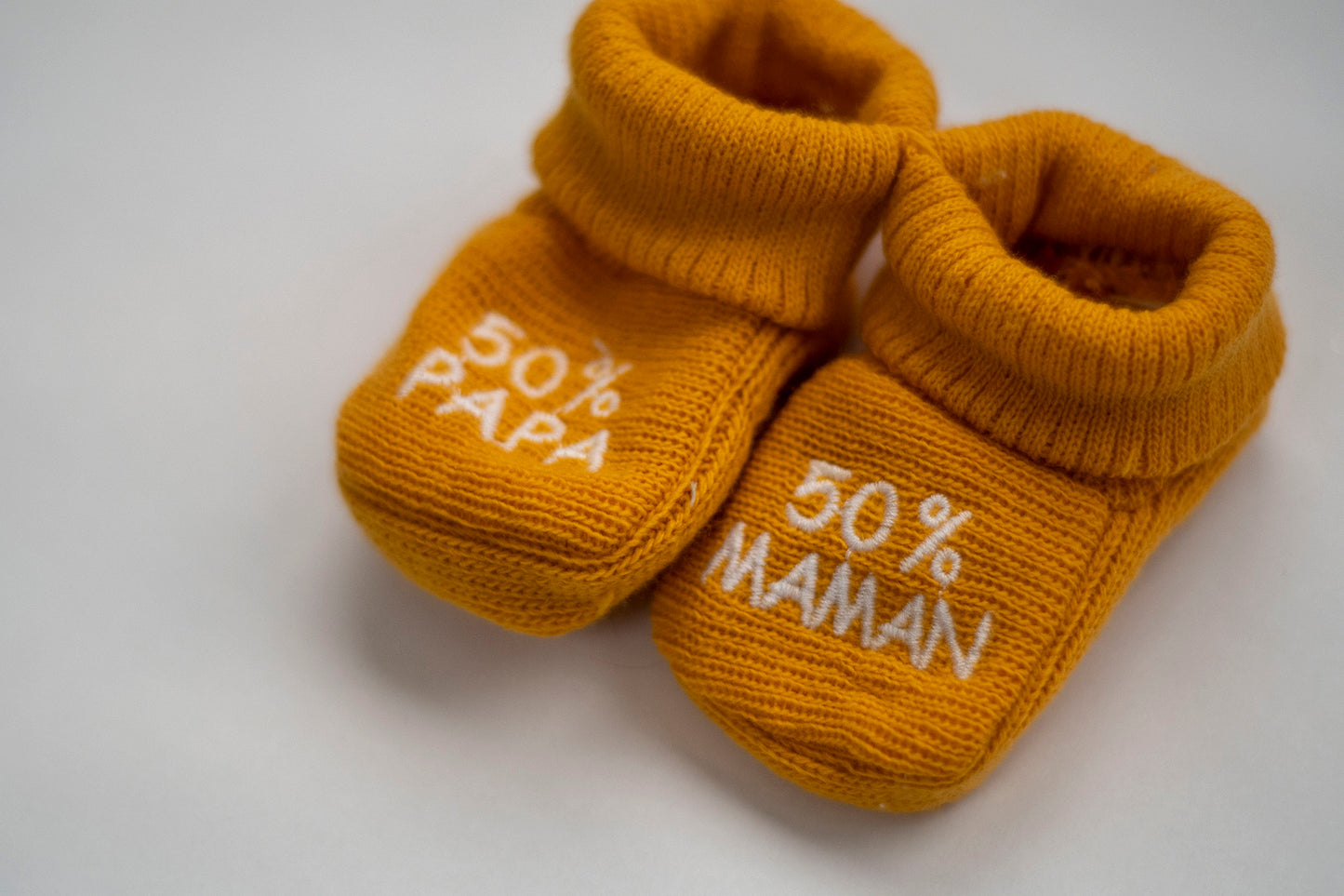 Chaussons bébé 50% PAPA 50% MAMAN