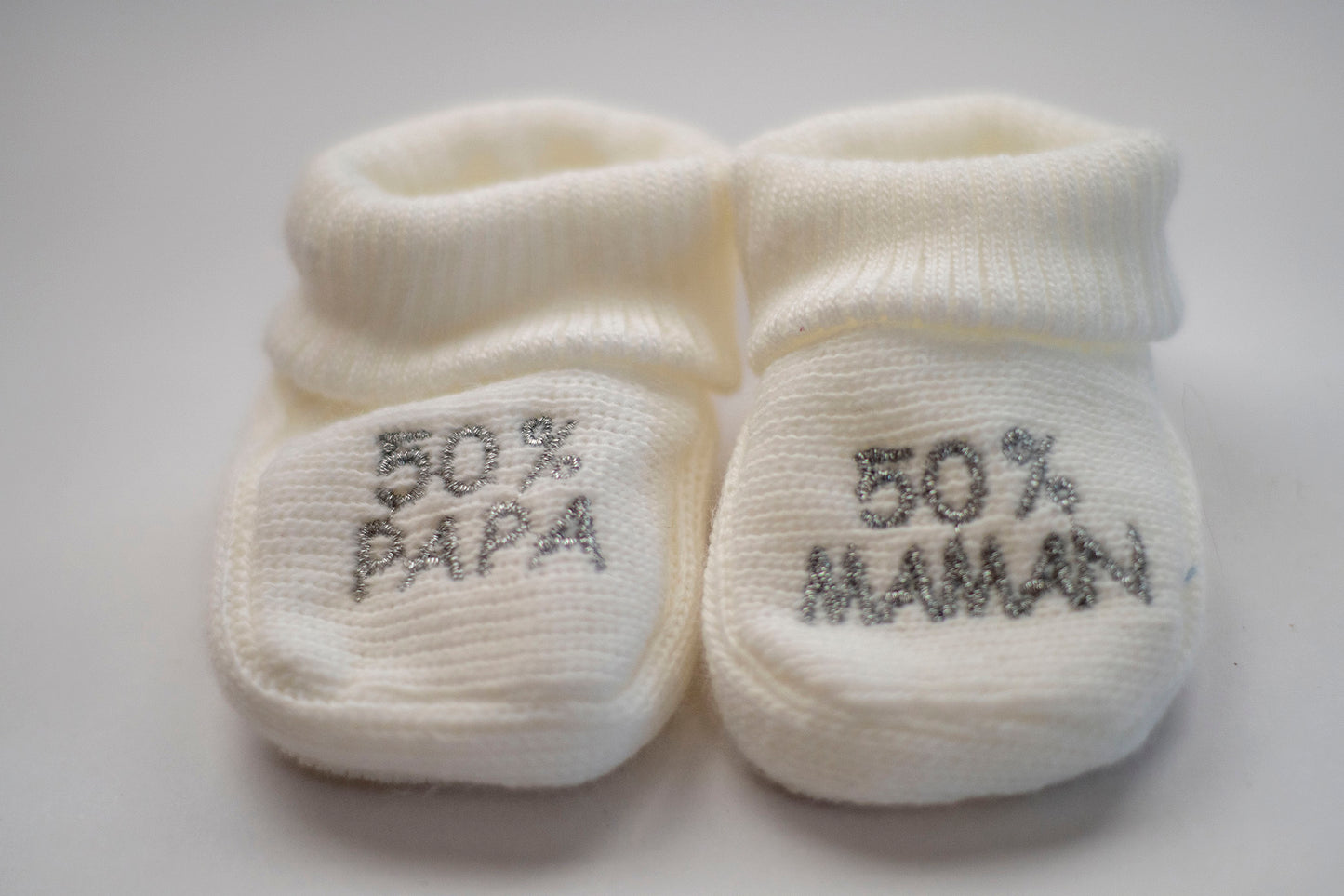 Chaussons bébé 50% PAPA 50% MAMAN