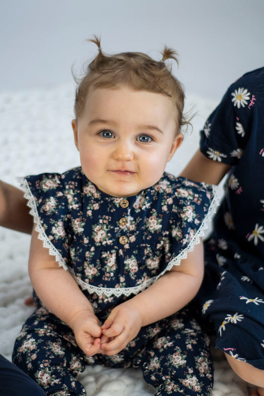Combinaison bébé fille à fleurs
