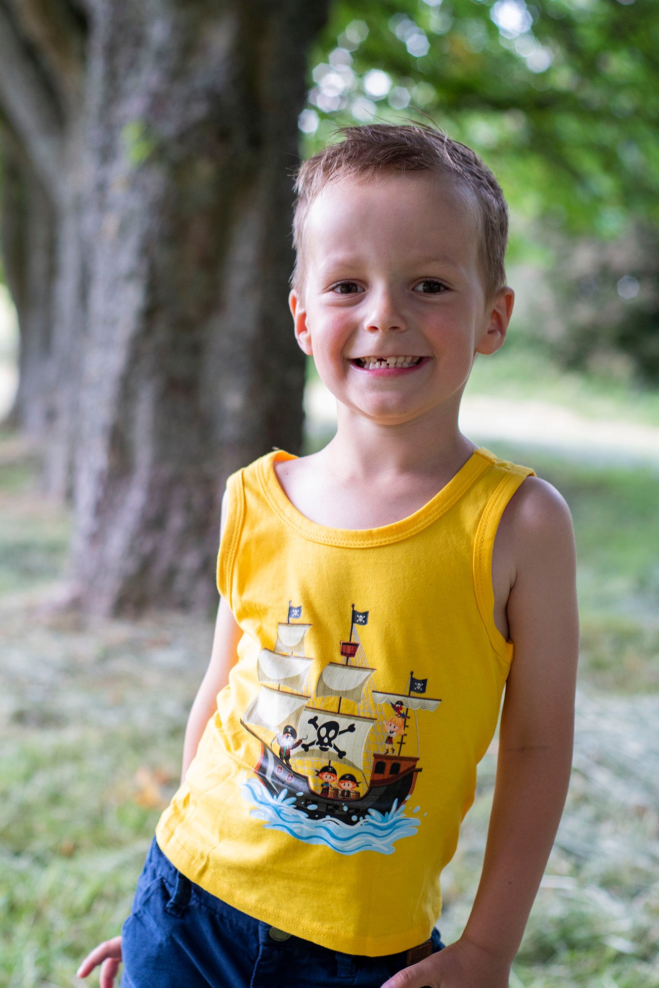 Débardeur garçon pirate jaune